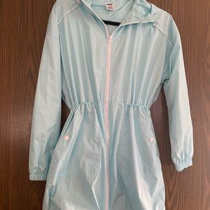 Coral Blue Long Wind Breaker
